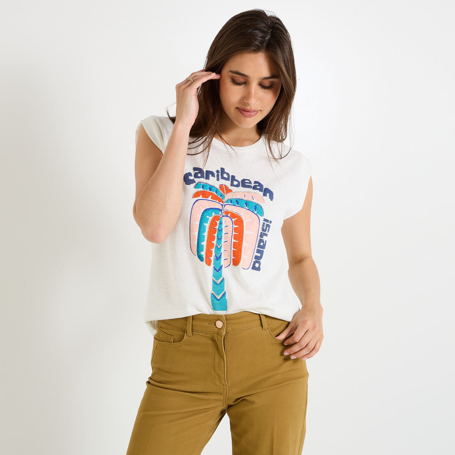 T shirt col rond femme