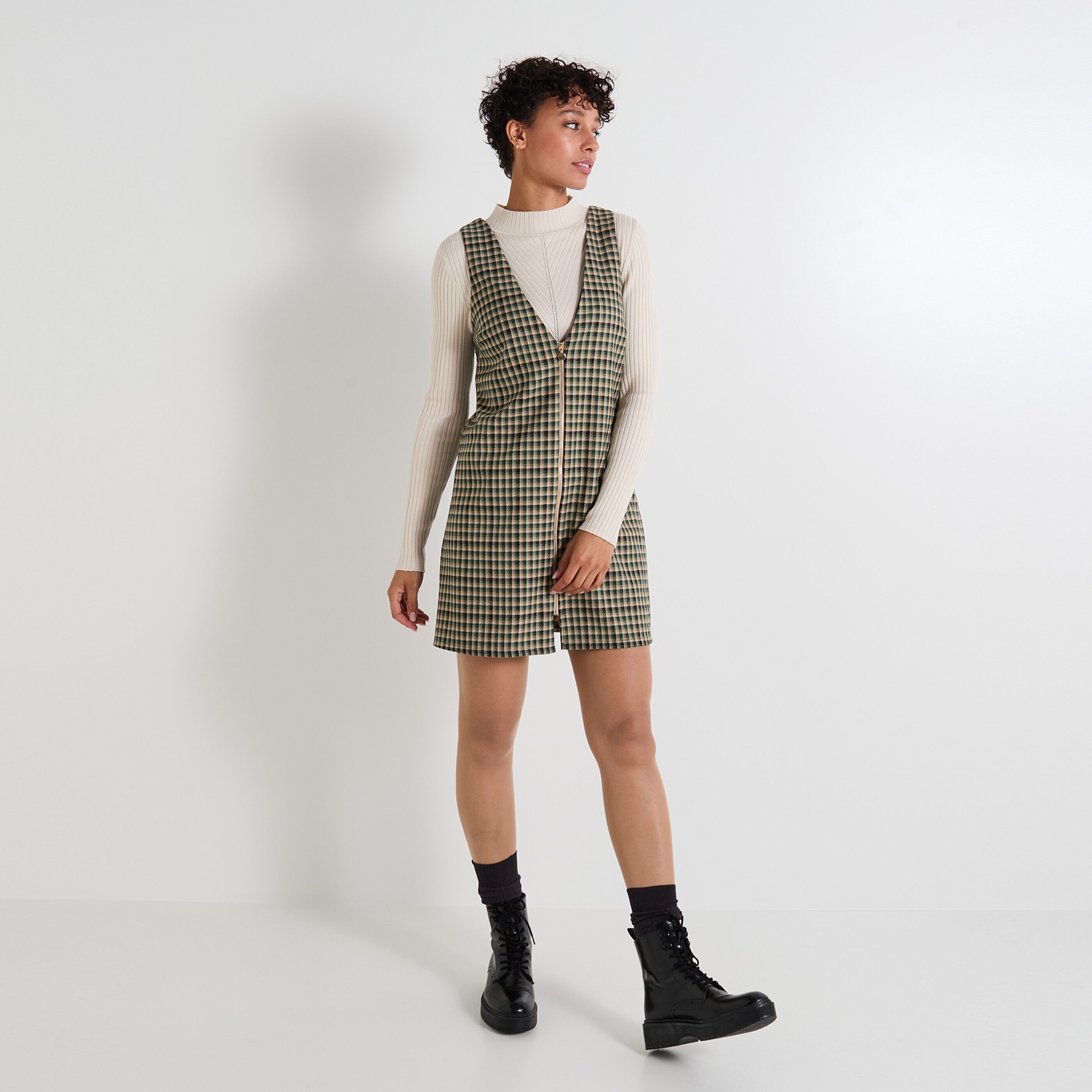 Robe &agrave; carreaux femme