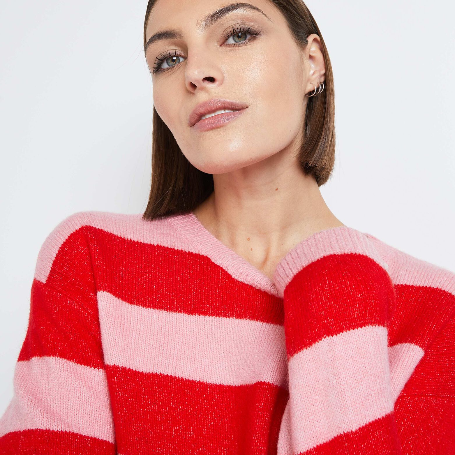 Pull Col rond à Rayures femme