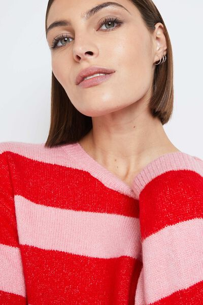 Pull Col rond à Rayures femme
