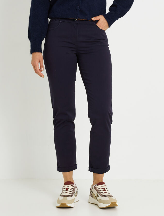 Pantalon chino uni femme