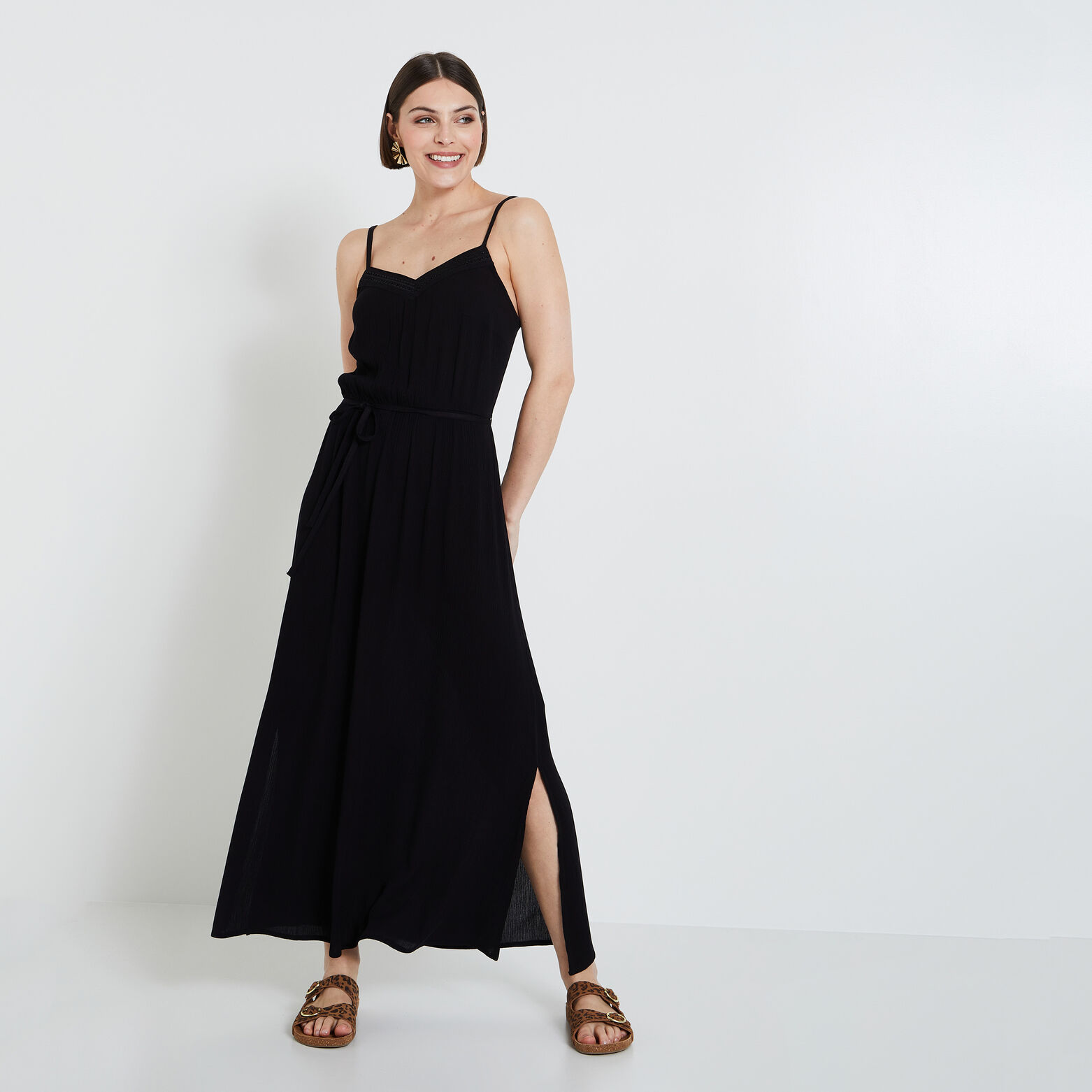 Robe longue unie femme