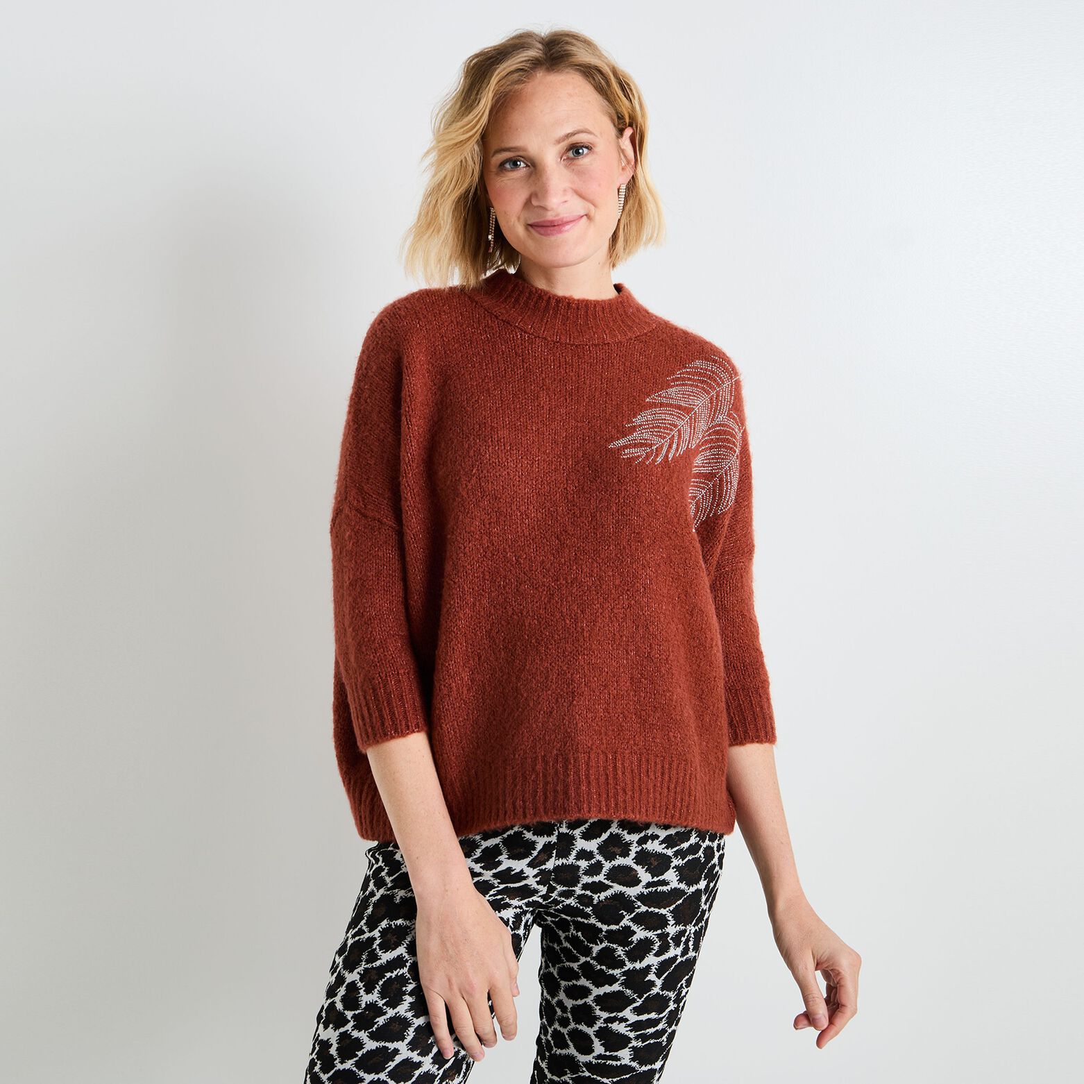 Pull col rond femme