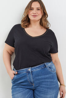 Tshirt basique col V femme