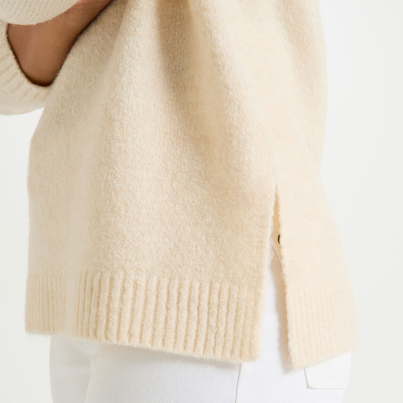 Pull col V femme