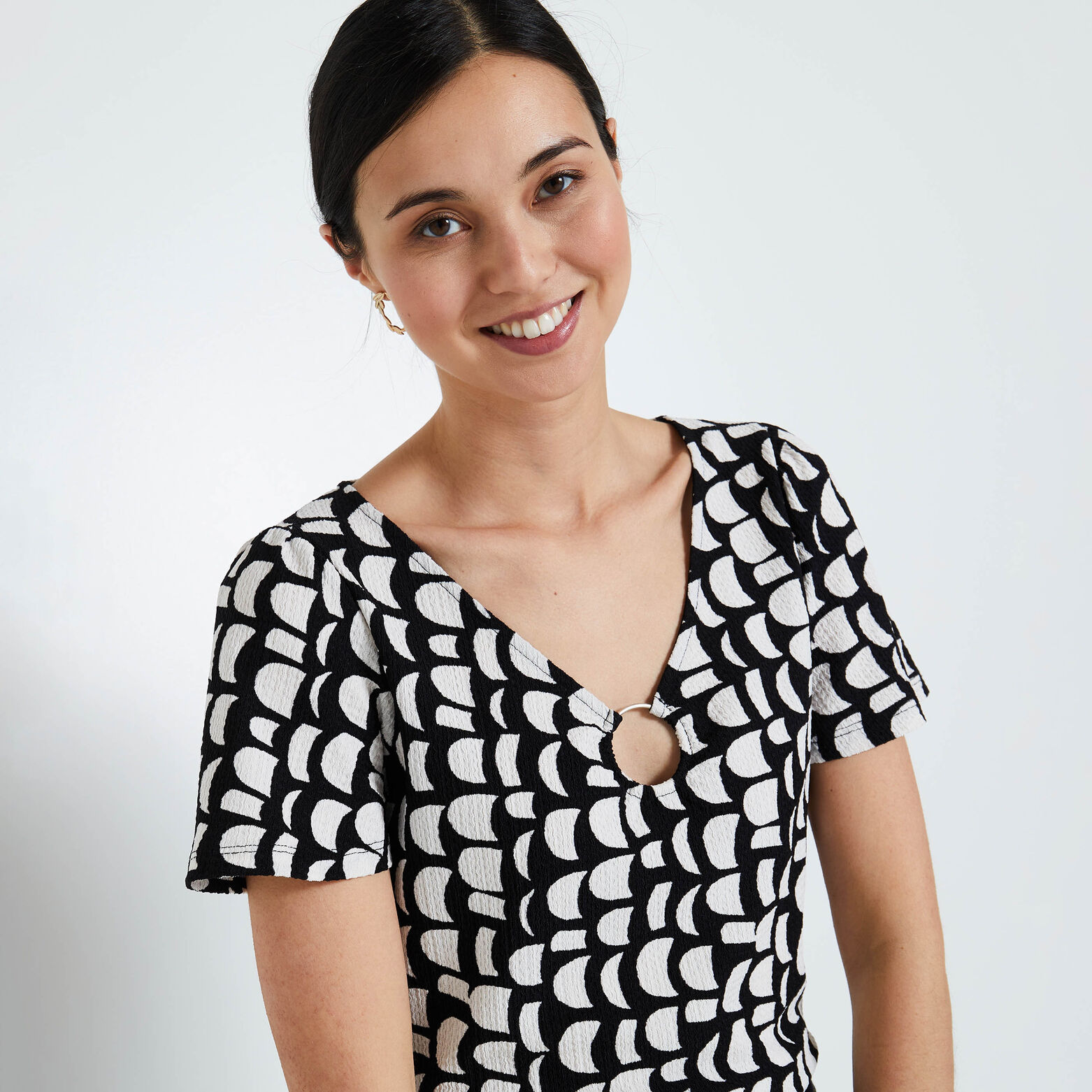 Tshirt imprimé géométrique femme