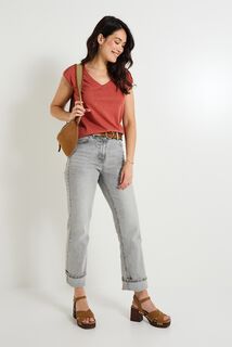 T-shirt col V femme