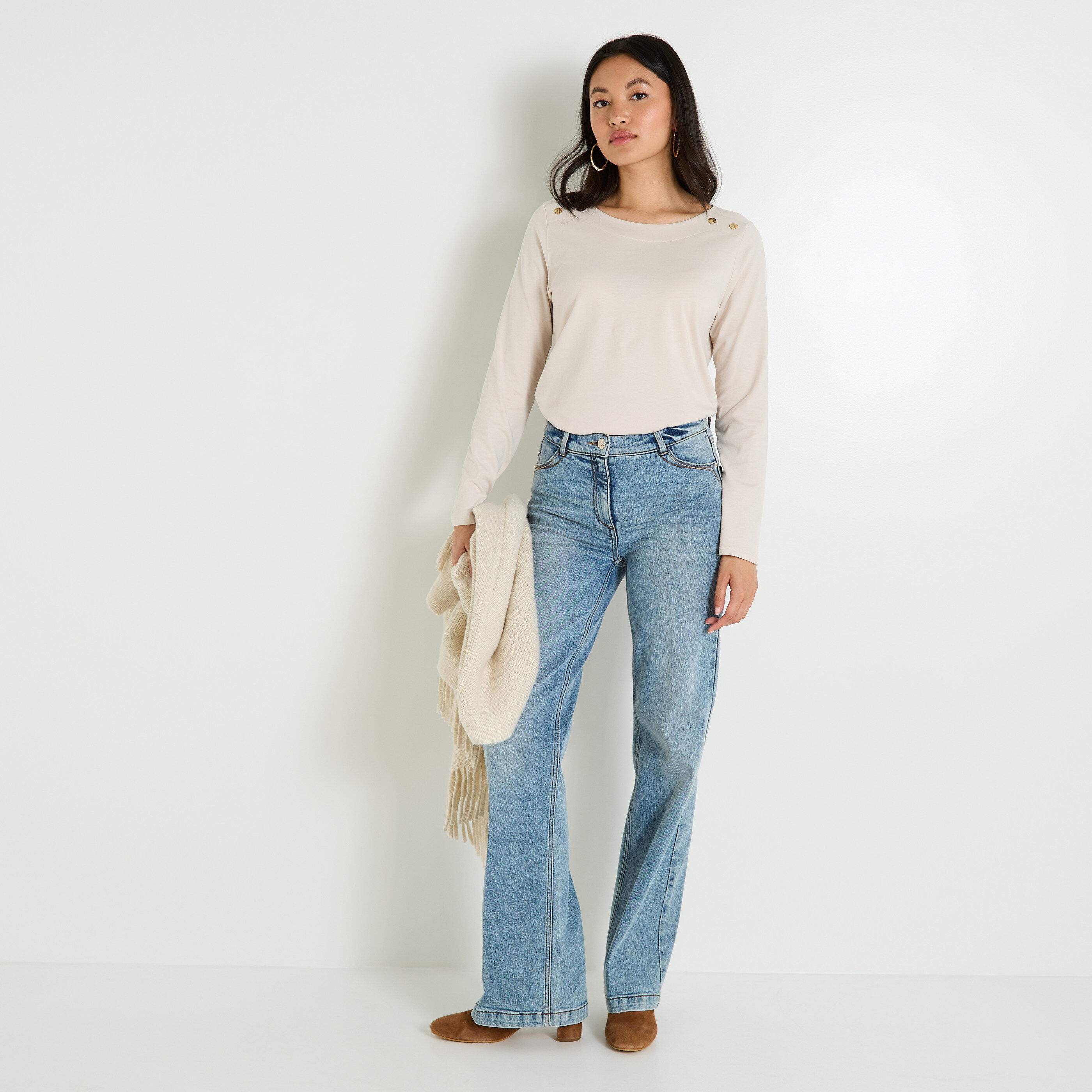 T-shirt col bateau femme