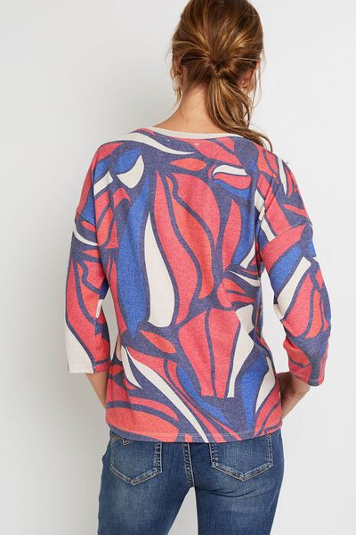 T-shirt imprimé col V femme