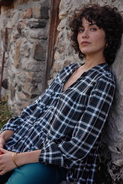 Blouse col V femme