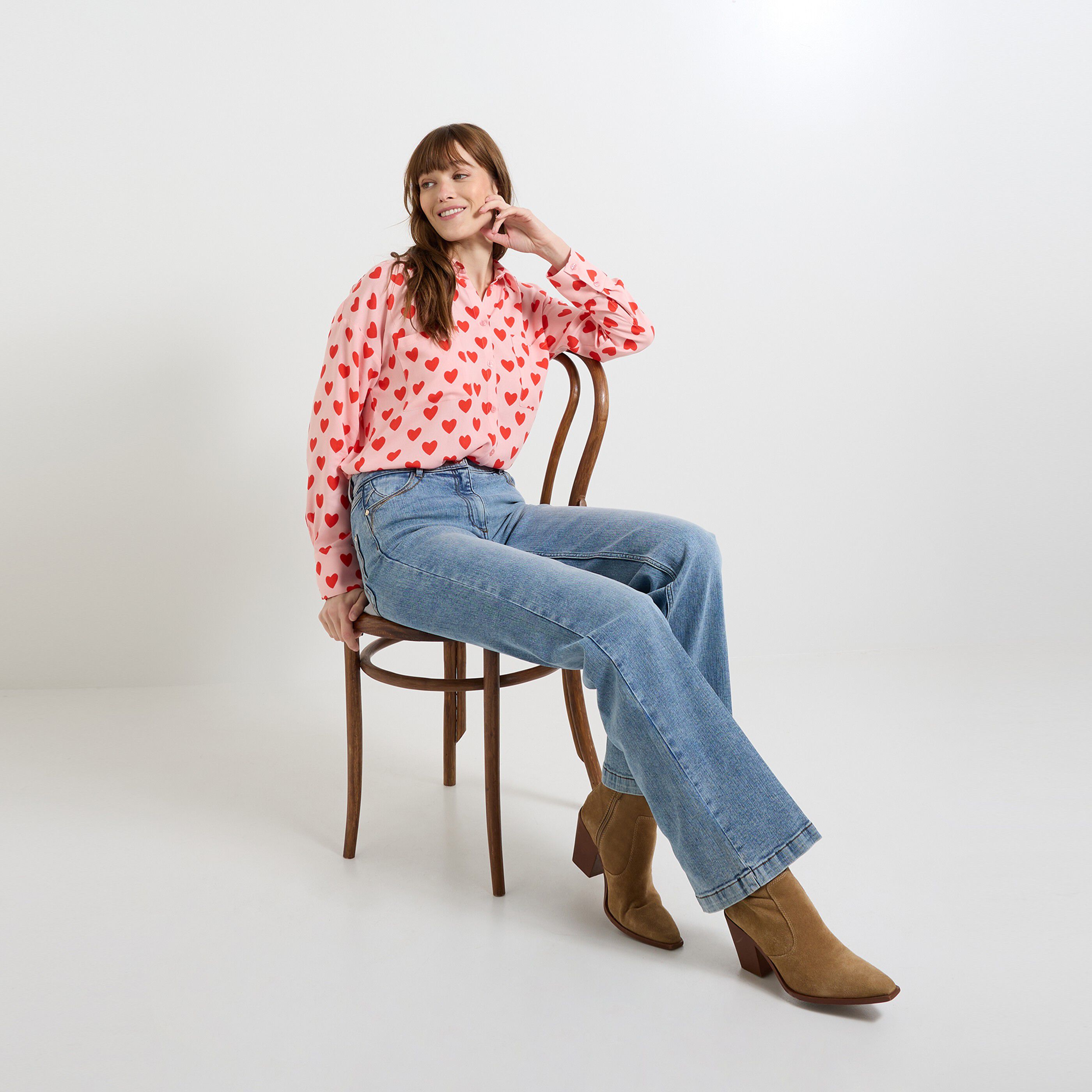 Chemise &agrave; motifs femme