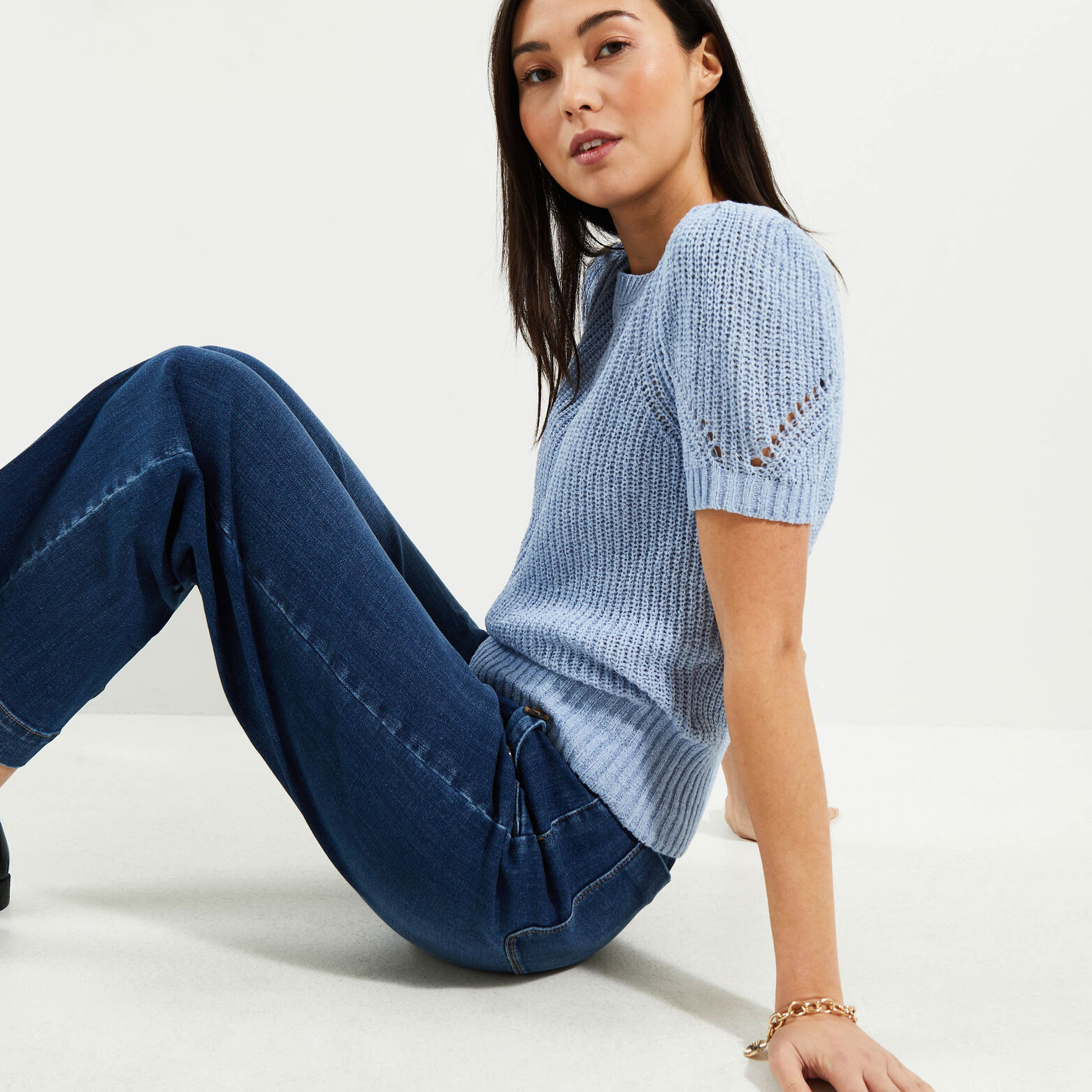 Pull manches courtes femme