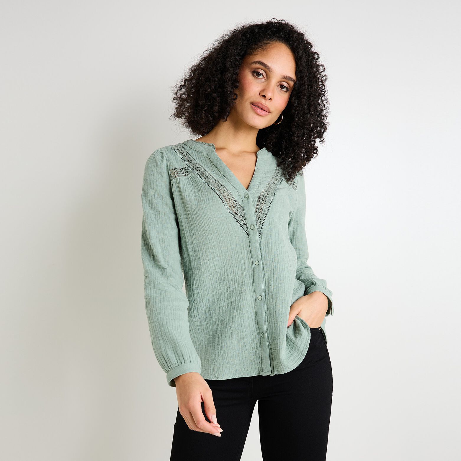 Chemise en gaze de coton femme