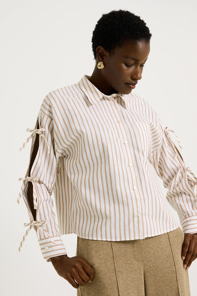 Chemise rayée avec nœuds femme