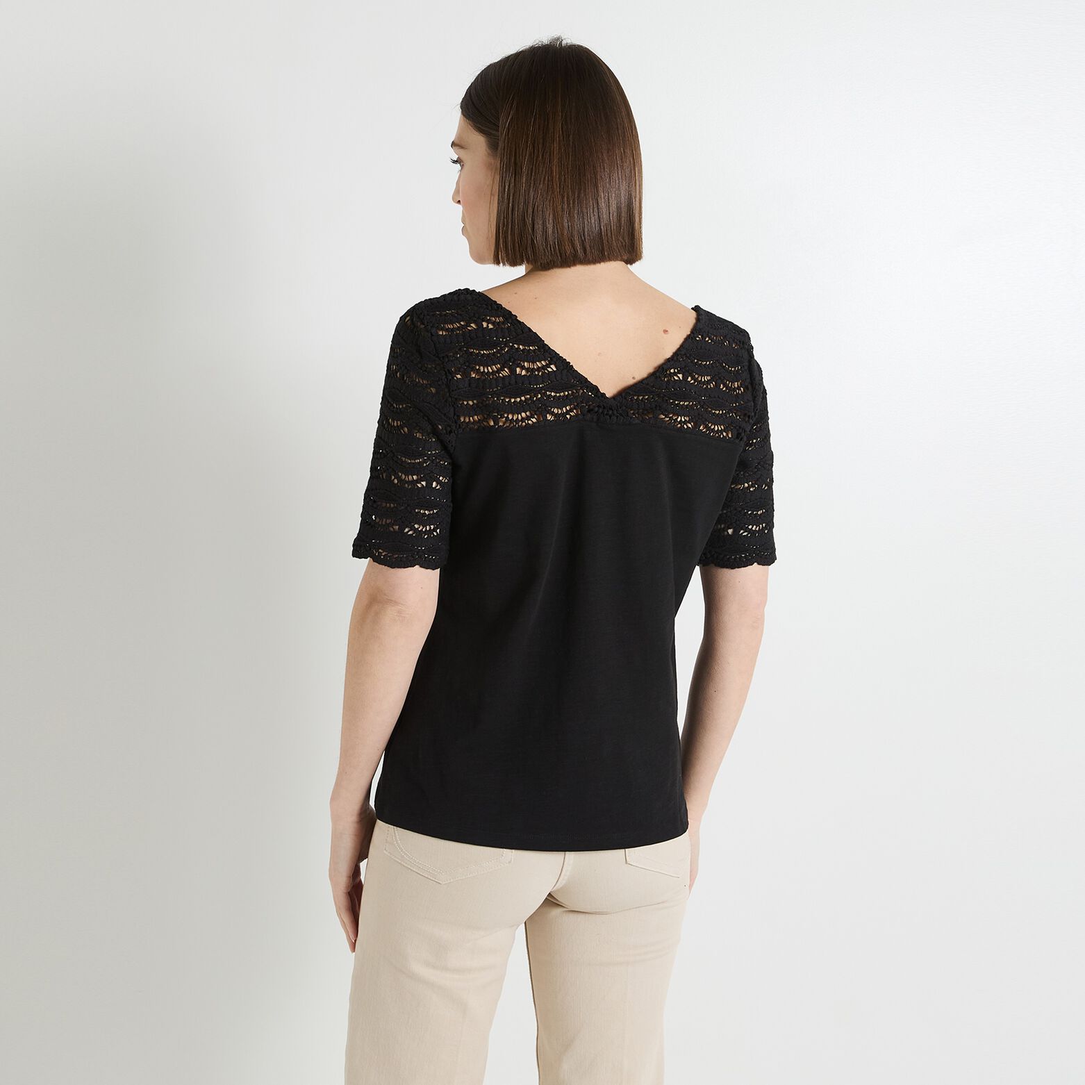 T-shirt col V femme