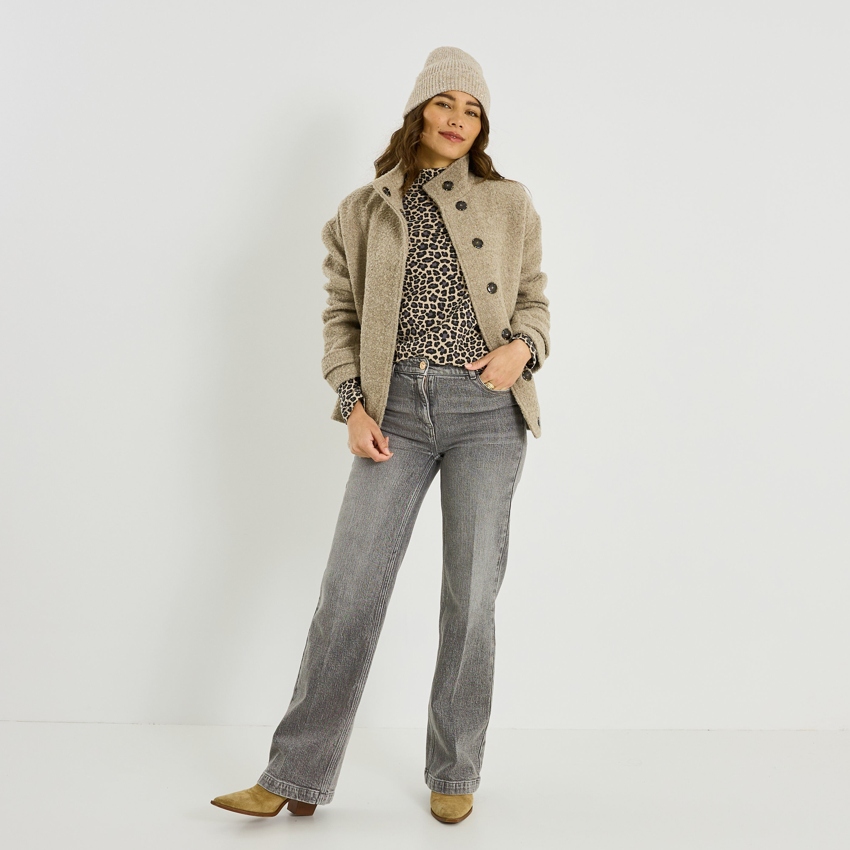 T-shirt imprim&eacute; l&eacute;opard femme