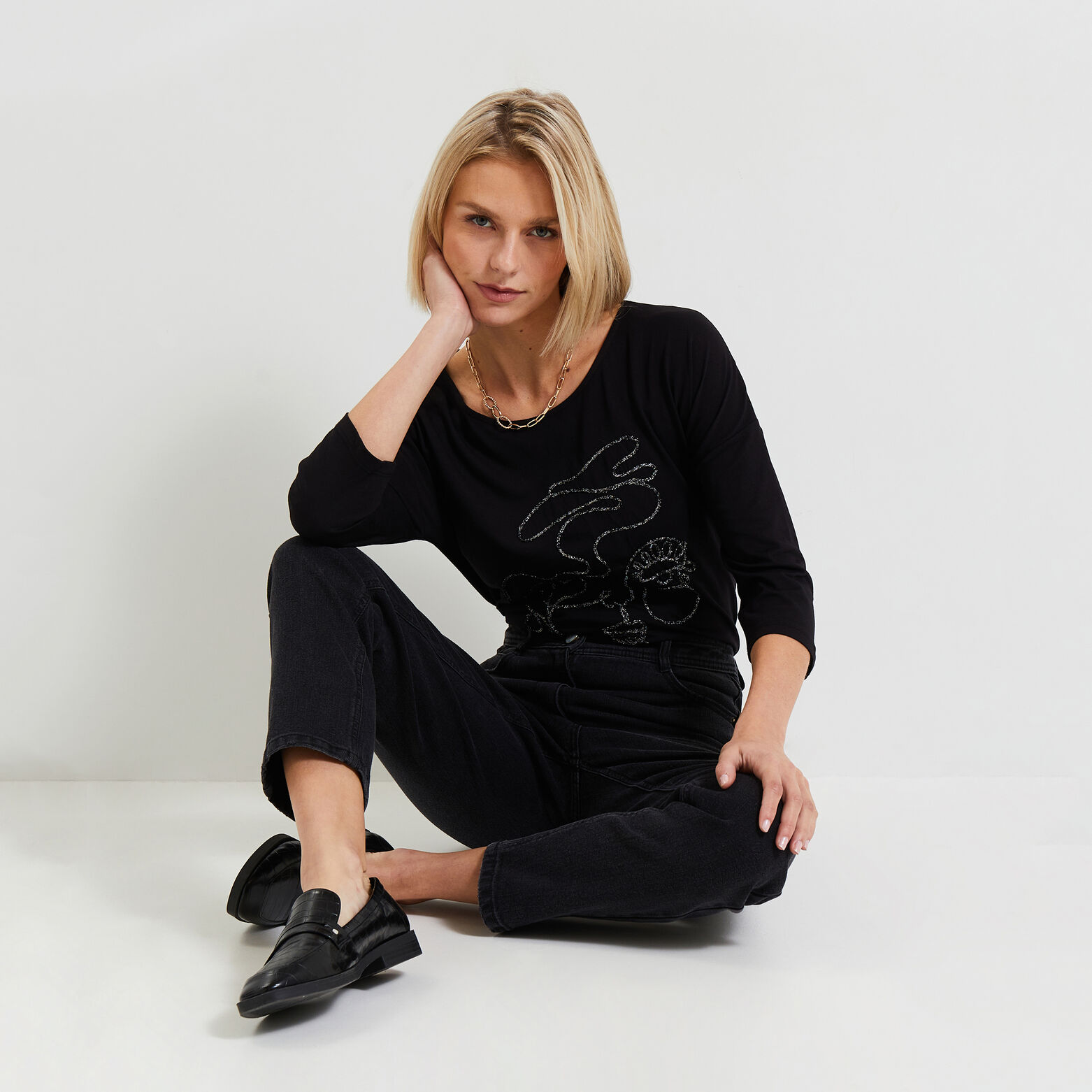 Tshirt manches 3/4 femme