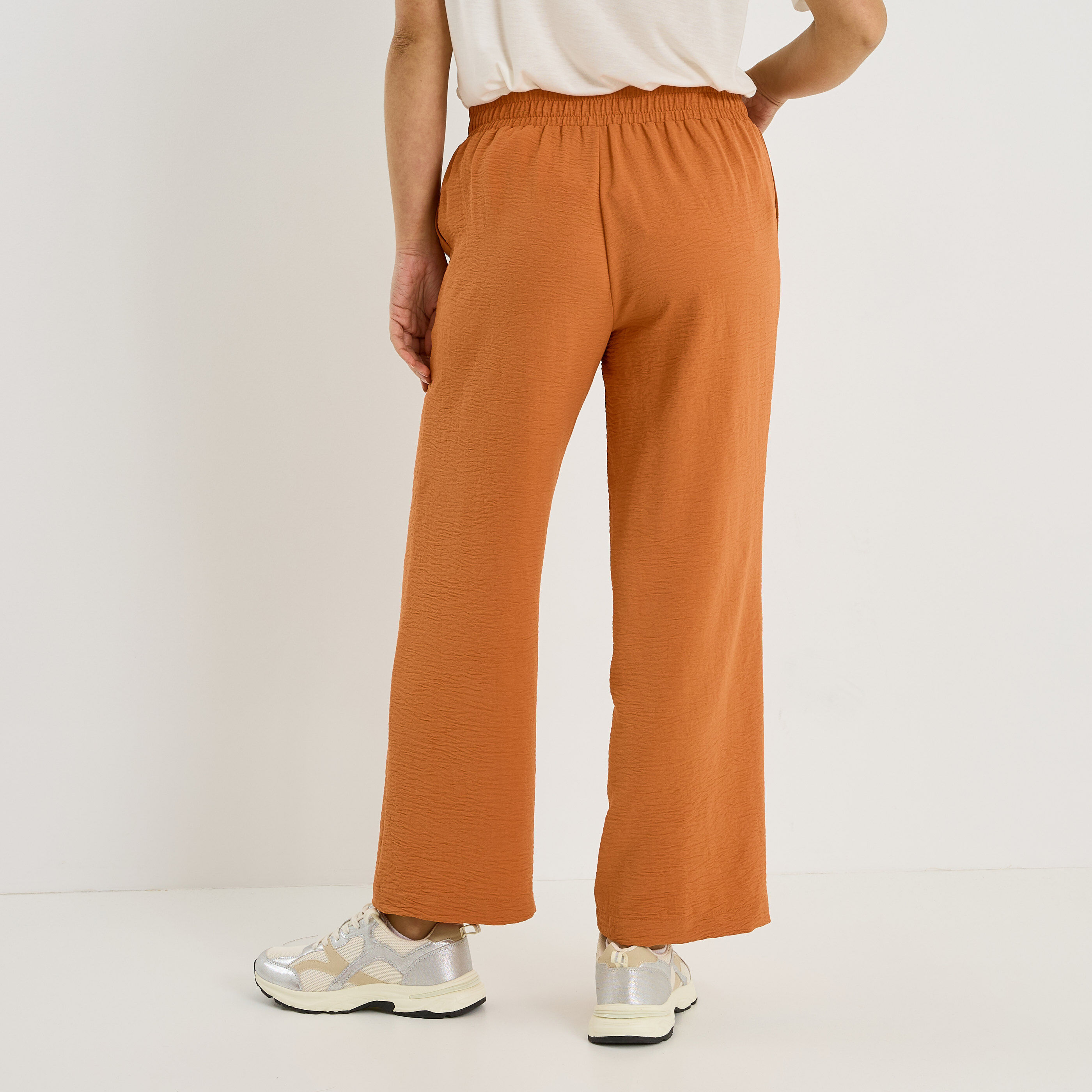 Pantalon fluide taille &eacute;lastiqu&eacute;e femme