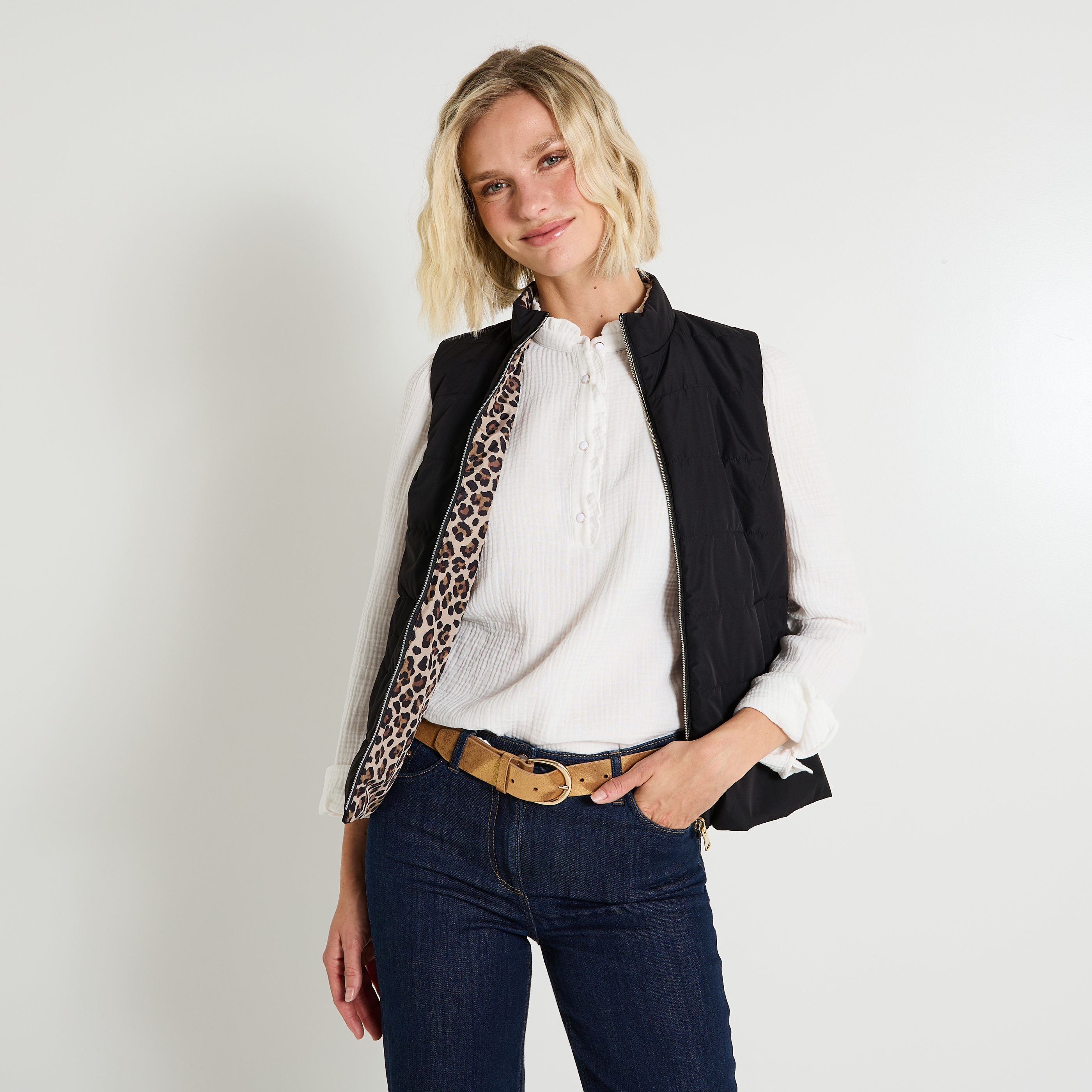 Doudoune sans manches r&eacute;versible femme