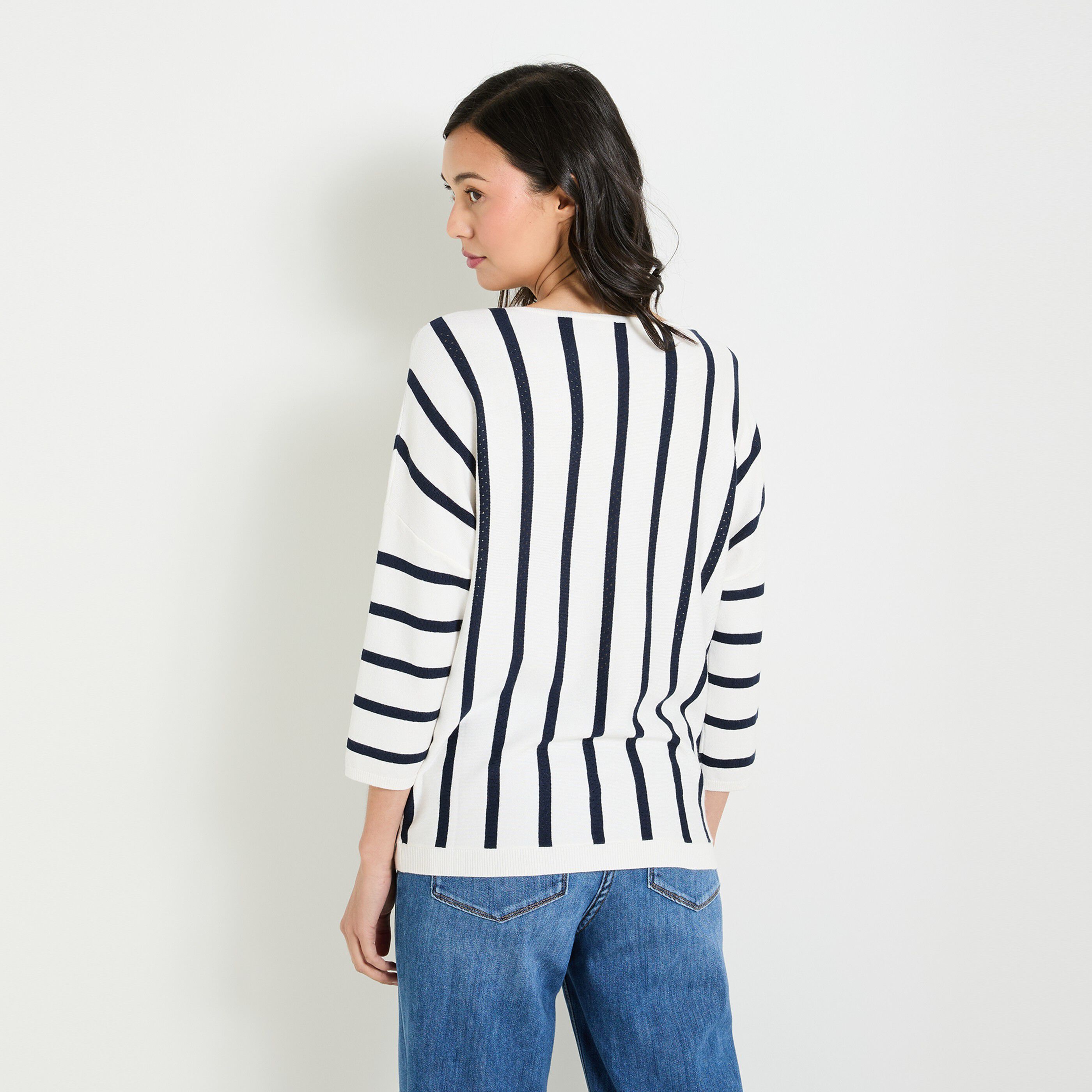 Pull col V femme