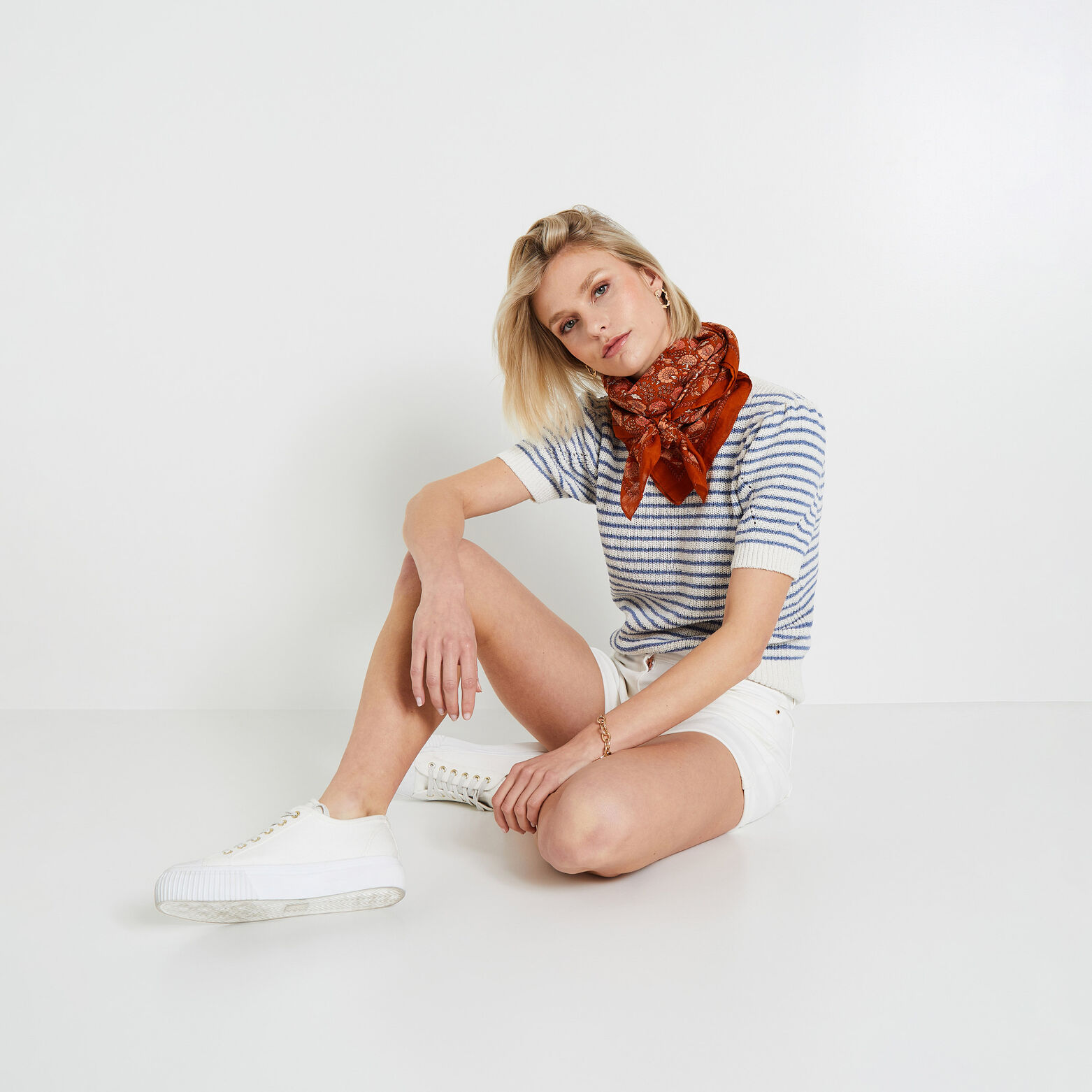 Pull rayé femme
