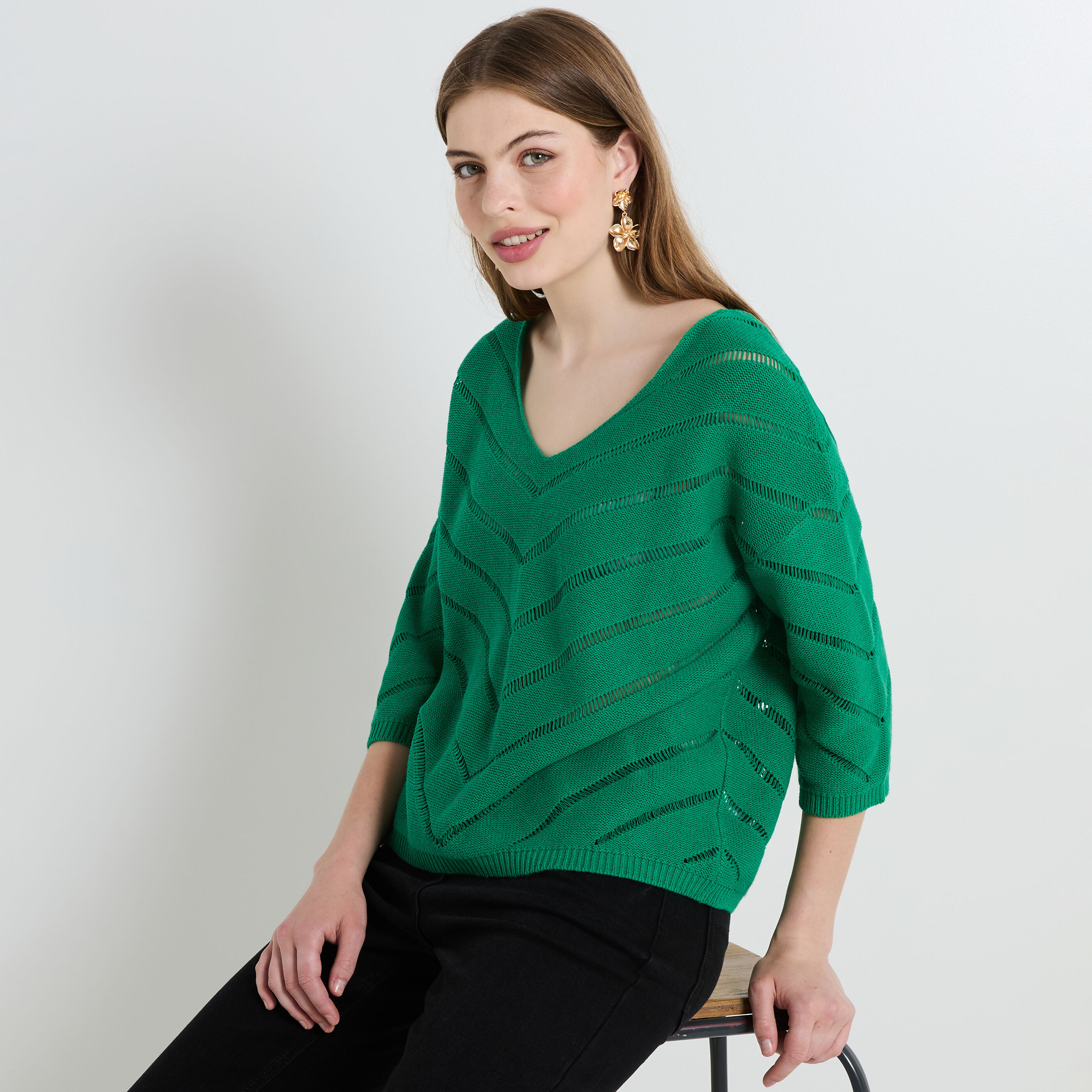 Pull manches 3/4 femme