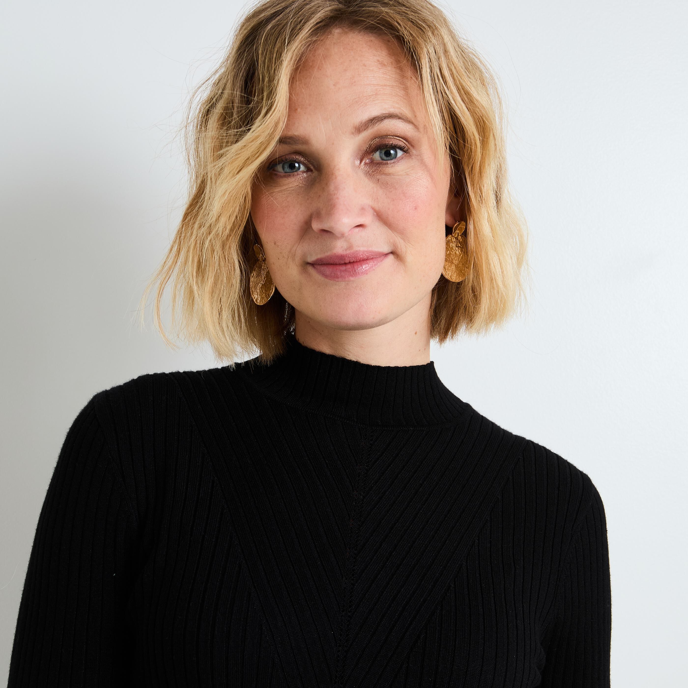 Pull col montant femme