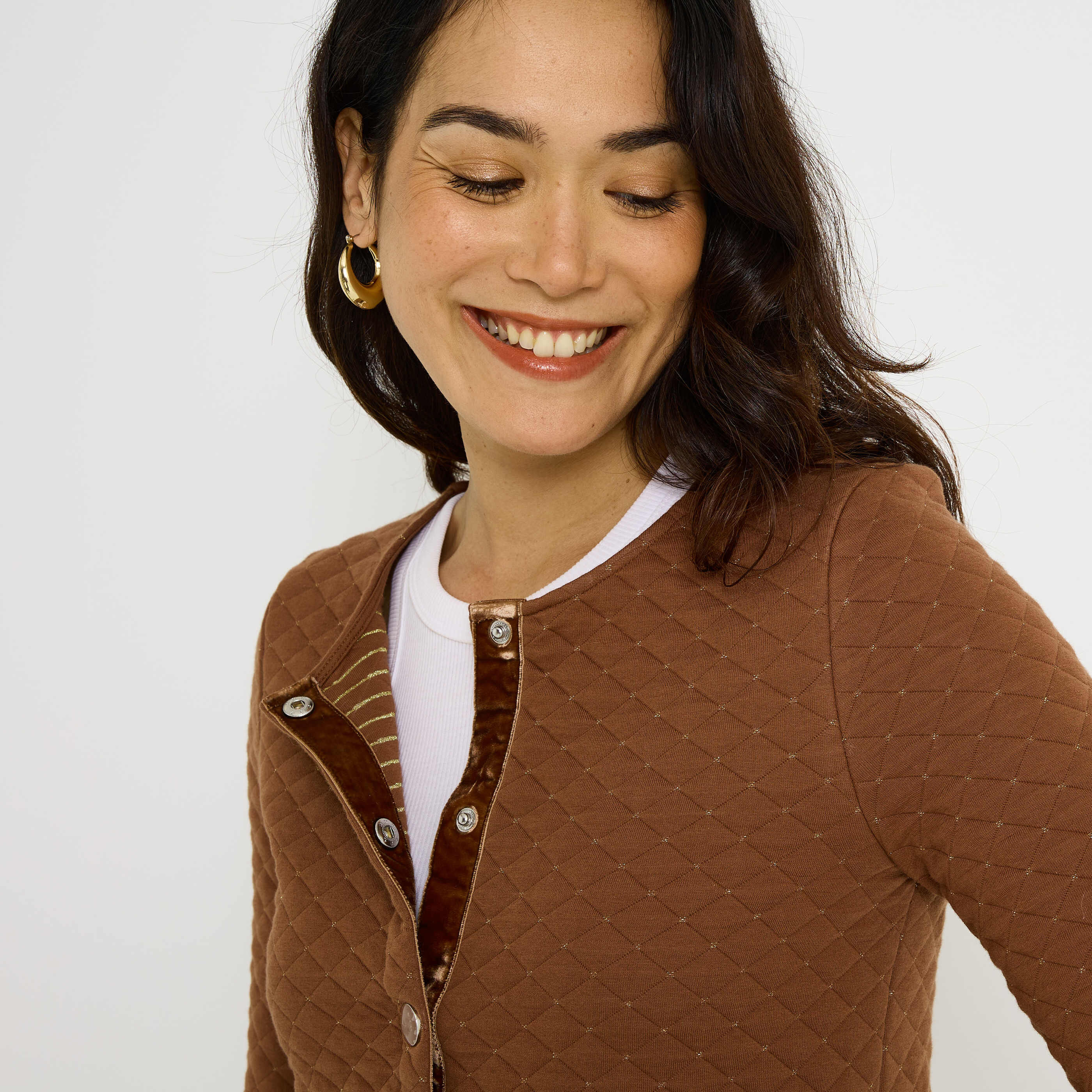 Veste en maille matelass&eacute;e femme 