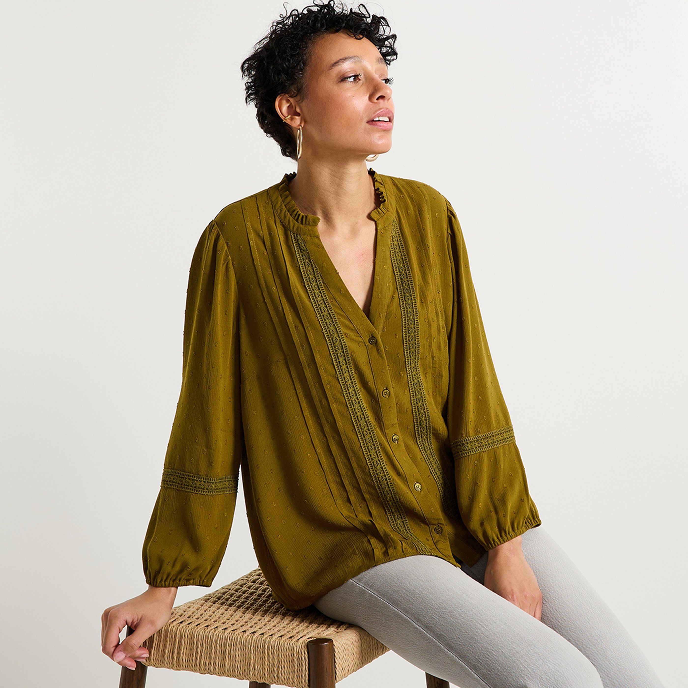 Chemisier plumetis femme