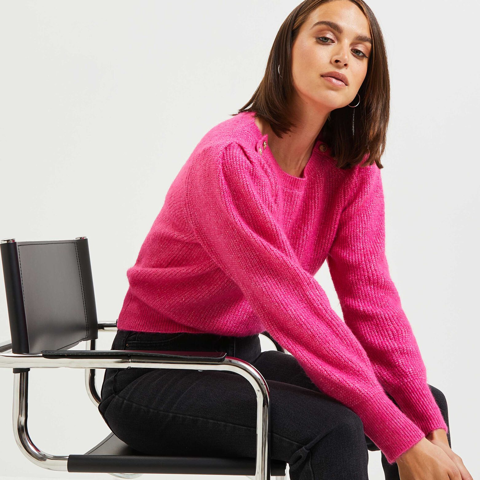 Pull col rond femme