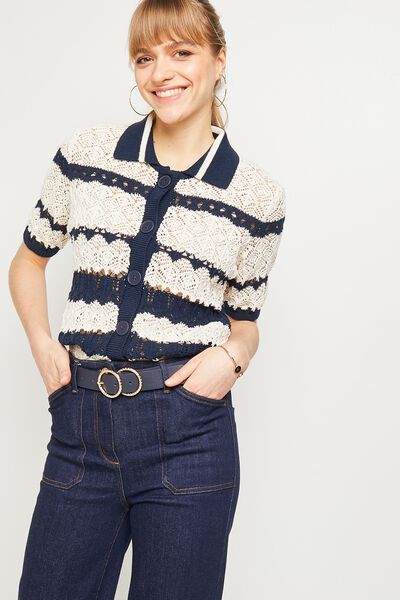 Gilet ajouré femme