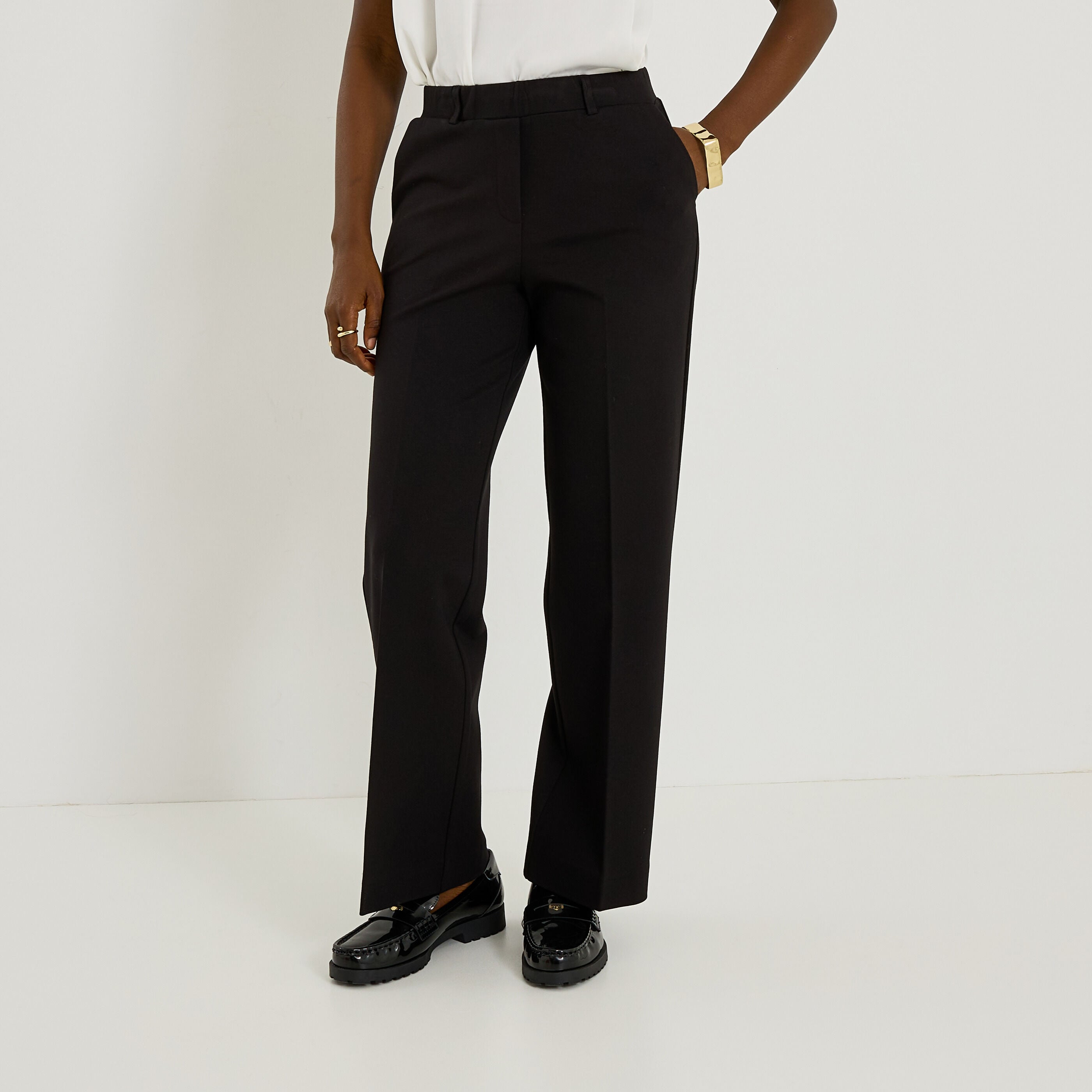 Pantalon palazzo coupe droite femme