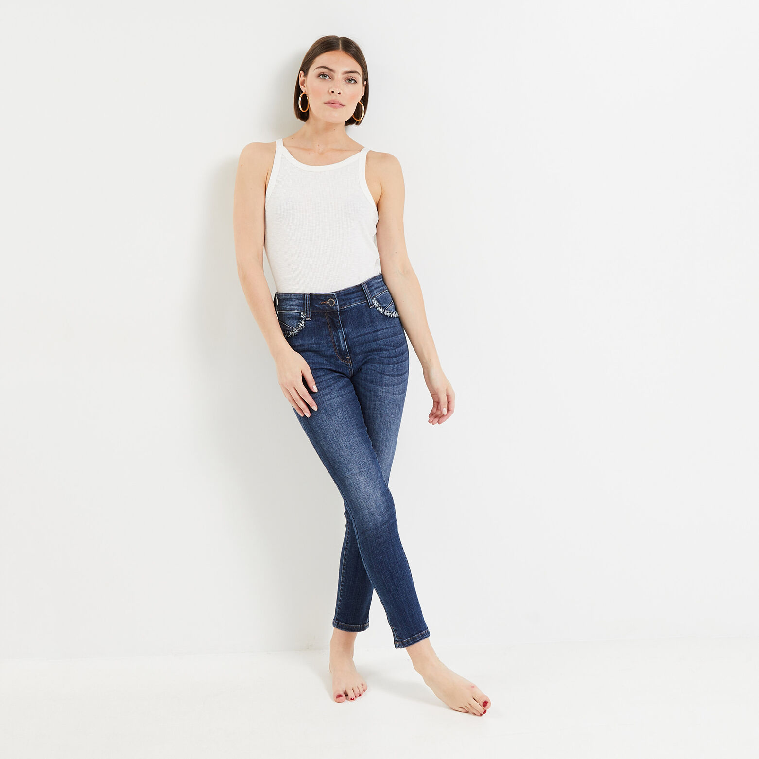 Jeans slim raccourci