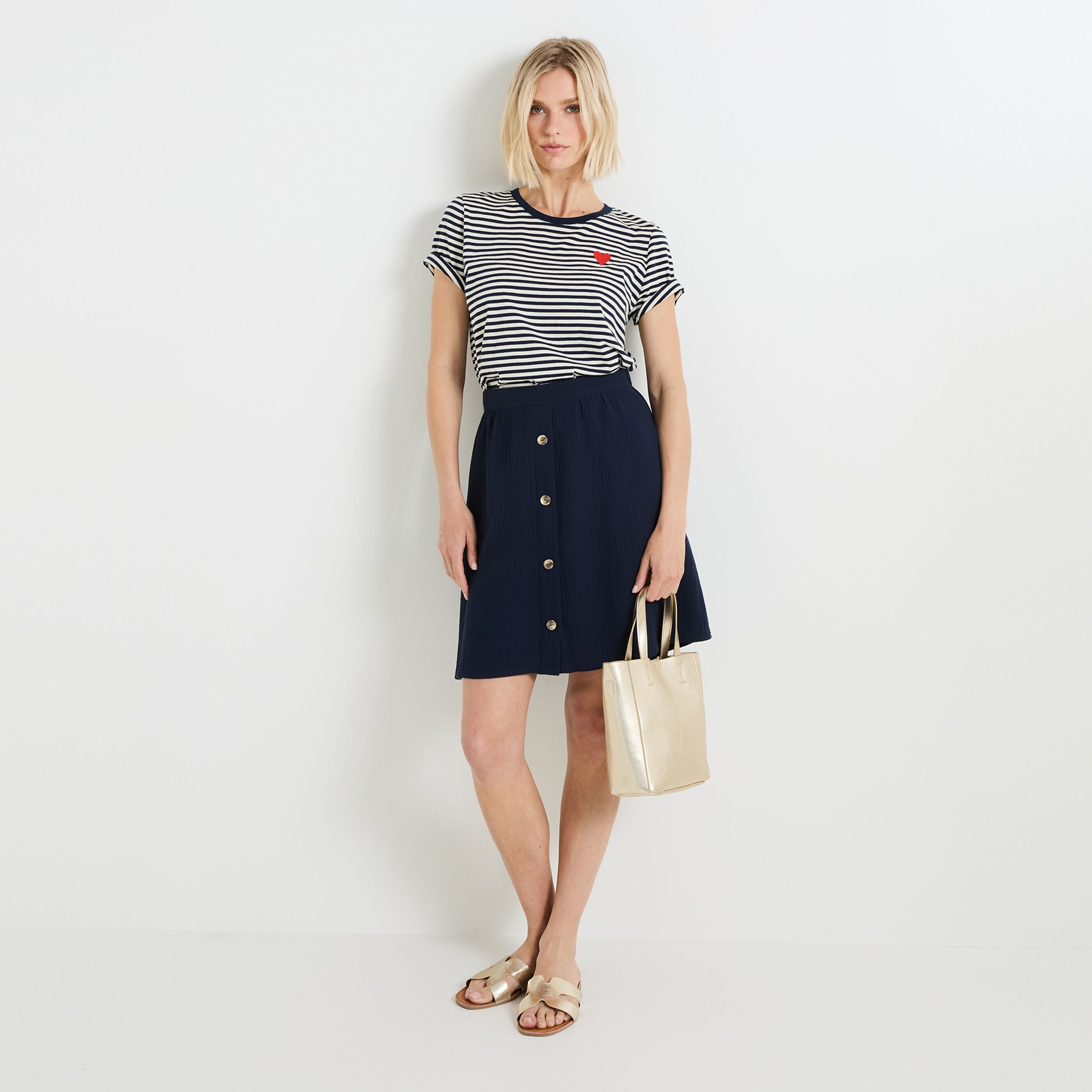 Jupe gaze de coton femme