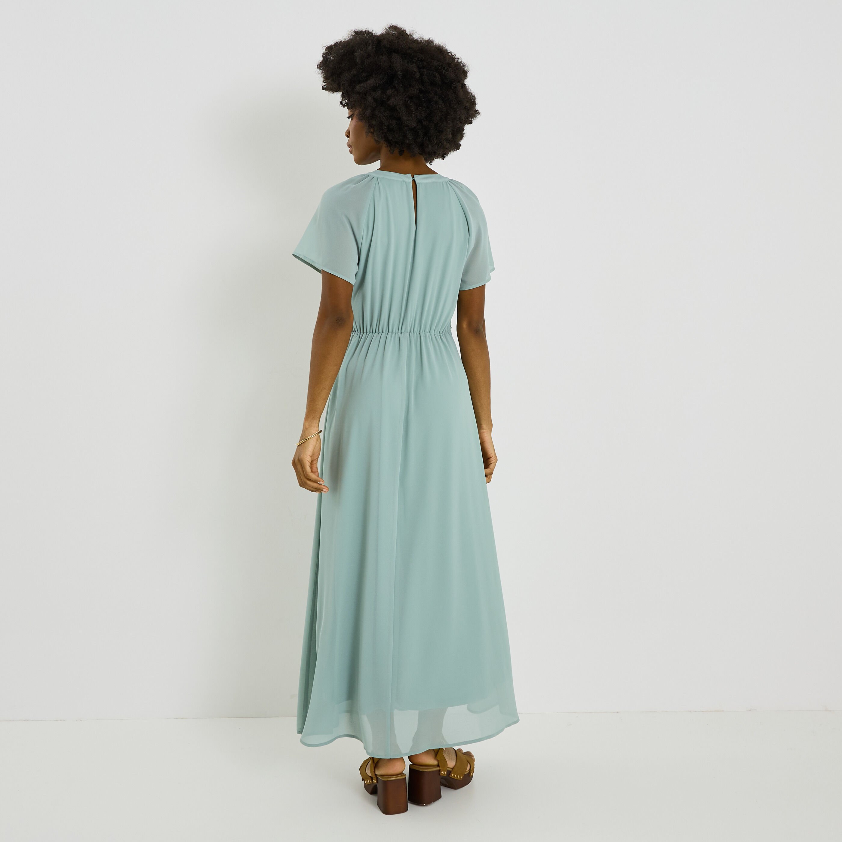 Robe longue unie habill&eacute;e 