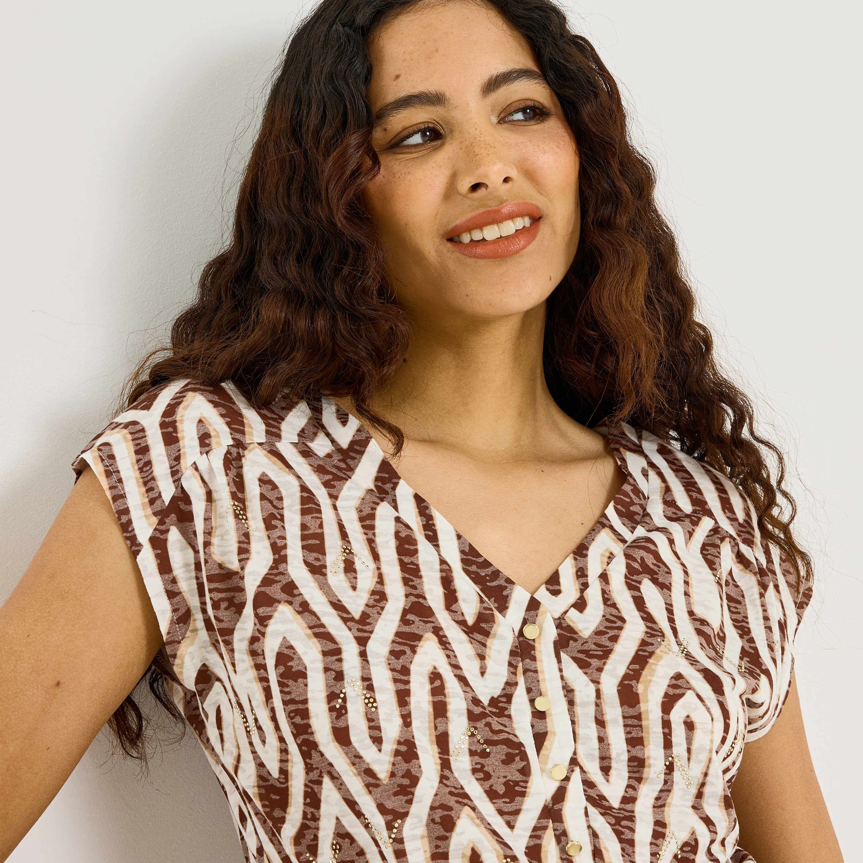 T-shirt imprim&eacute; manches courtes femme