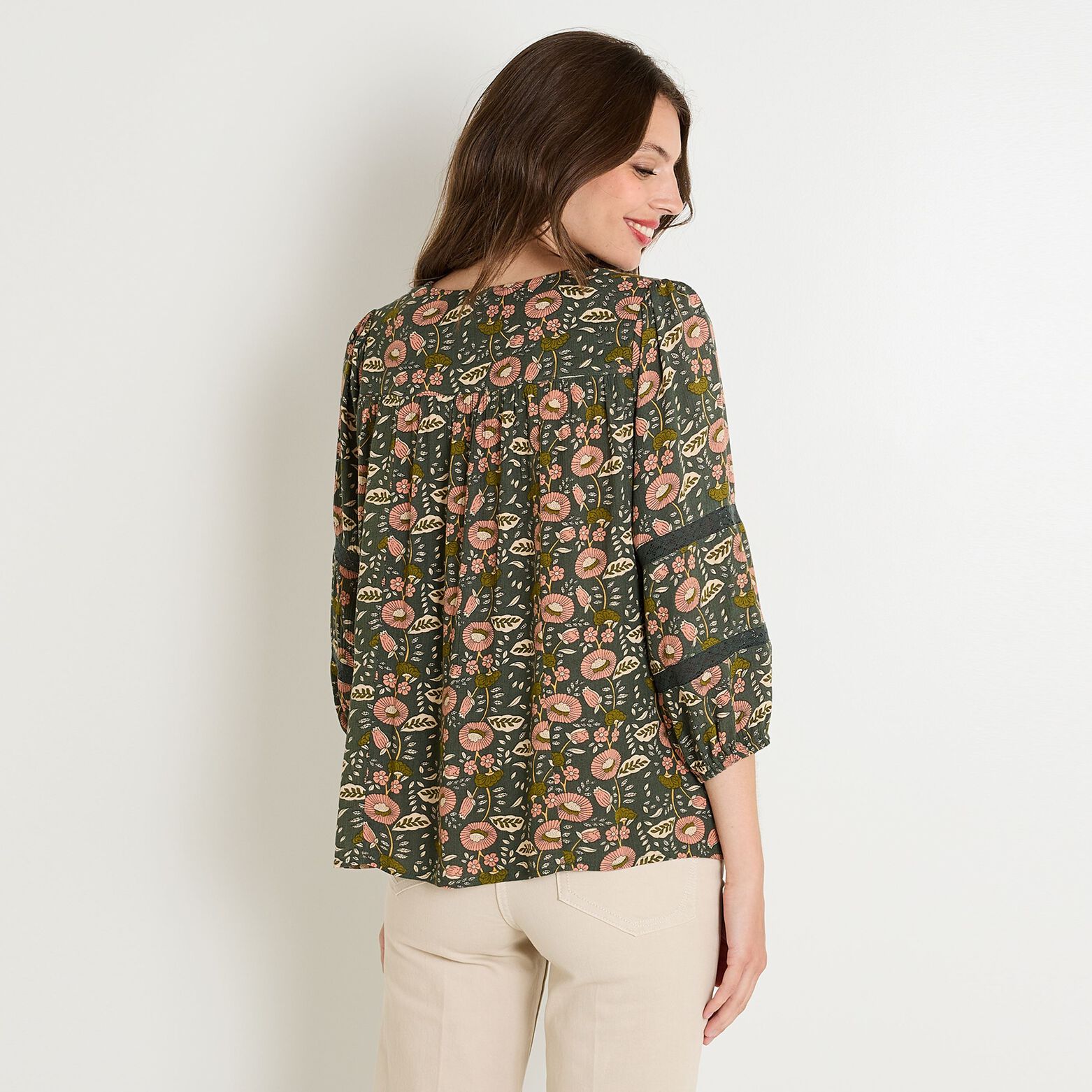 Blouse col V femme