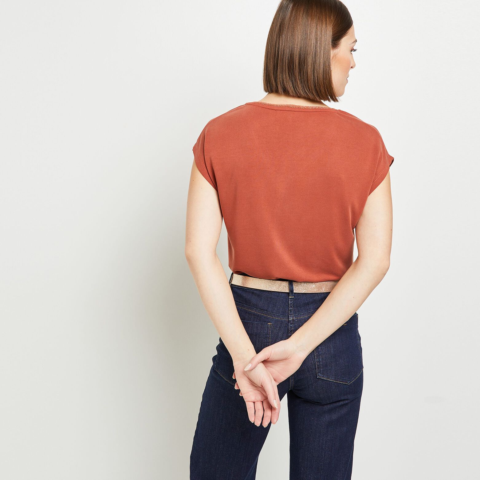 T-shirt col V femme
