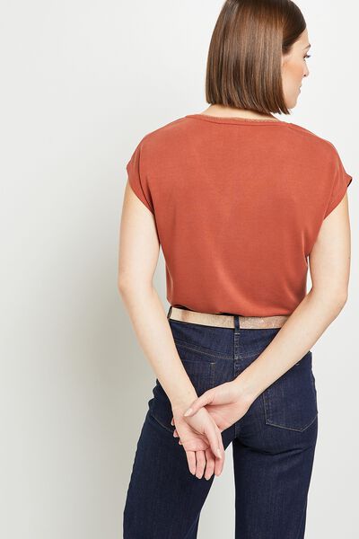 T-shirt col V femme