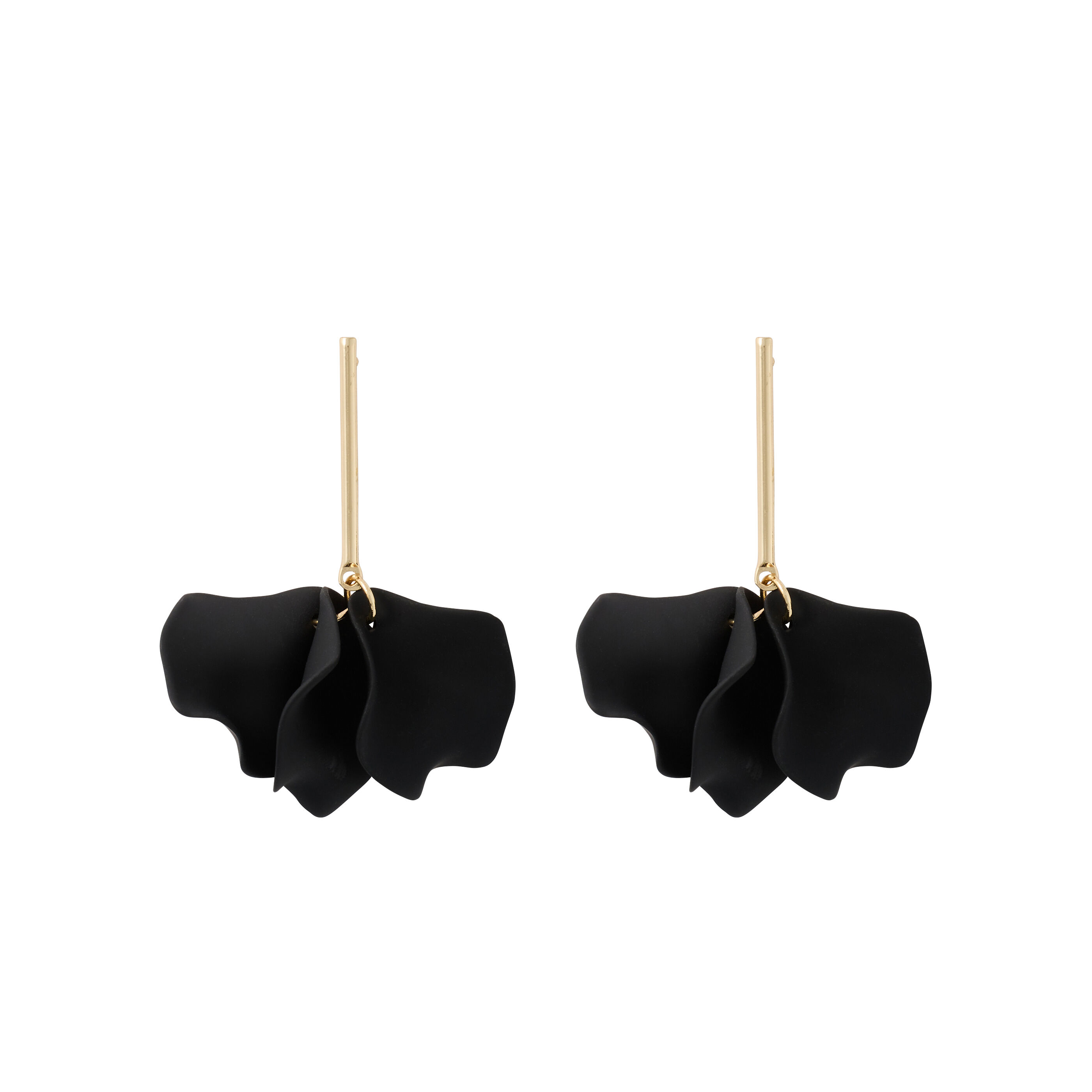 Boucles d'oreilles p&eacute;tales noirs