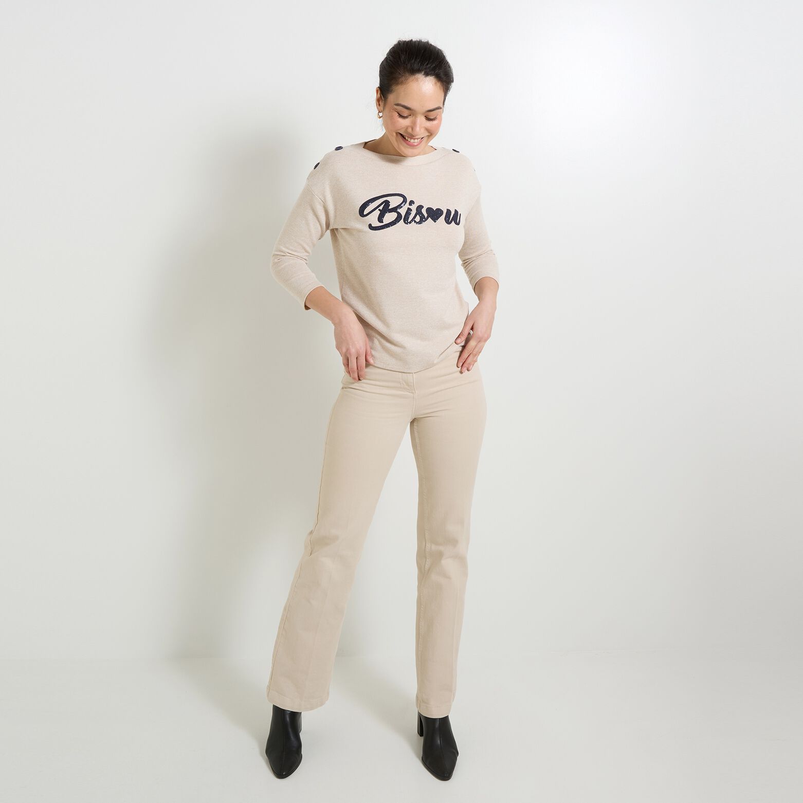 T-shirt col bateau femme