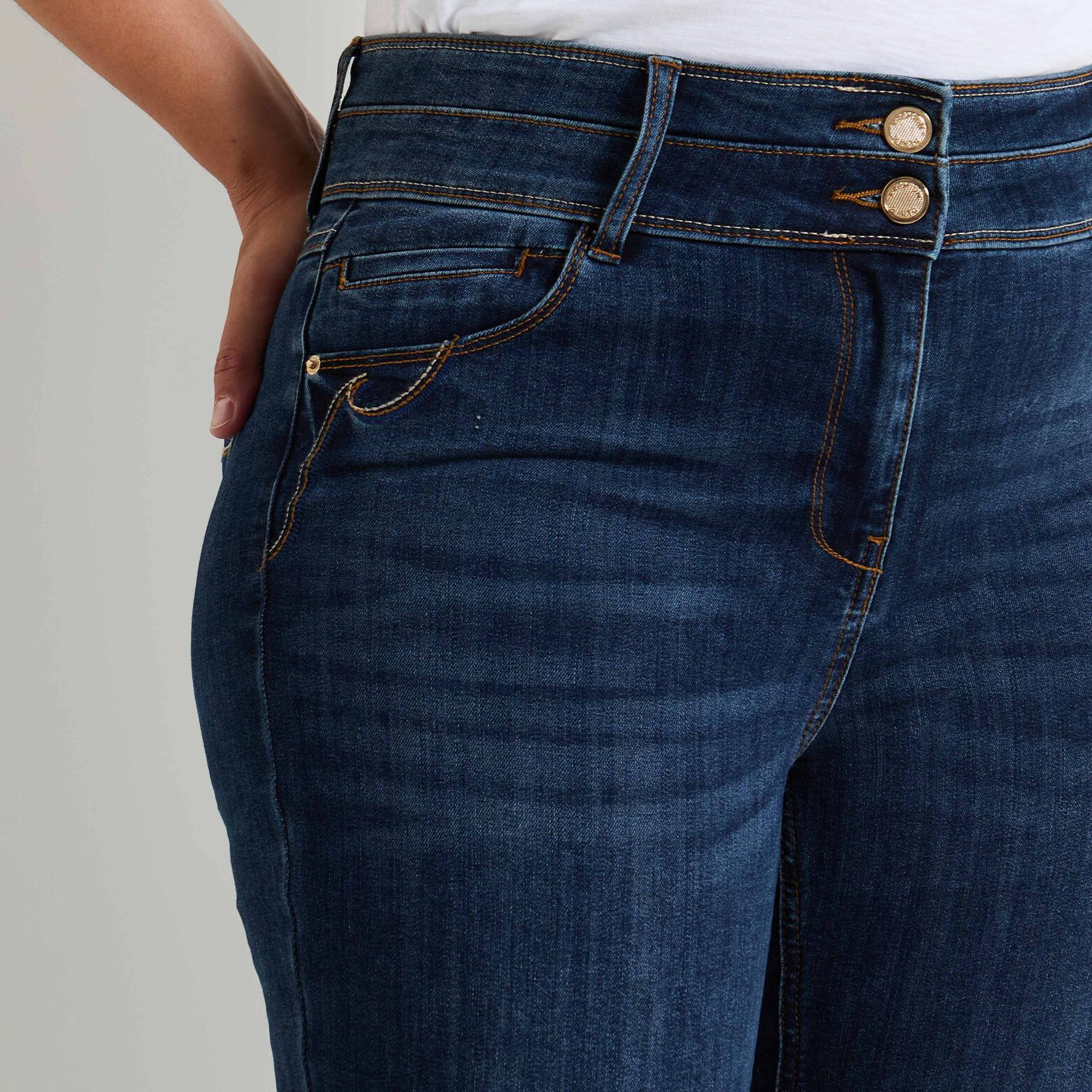 Jean raccourci taille haute HANOI femme