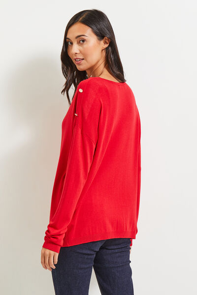 Pull col V femme