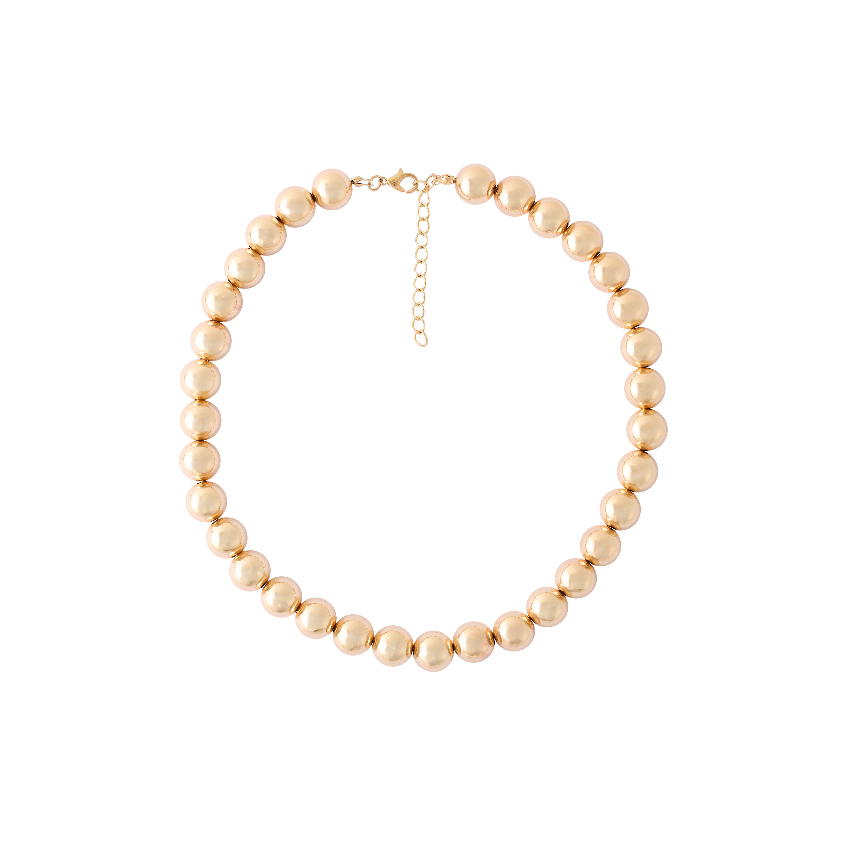 Collier grosses perles en m&eacute;tal