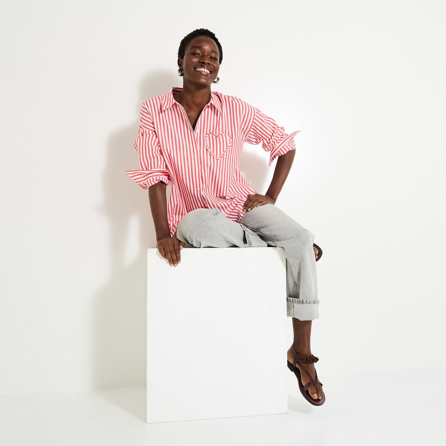 Chemise à rayures femme