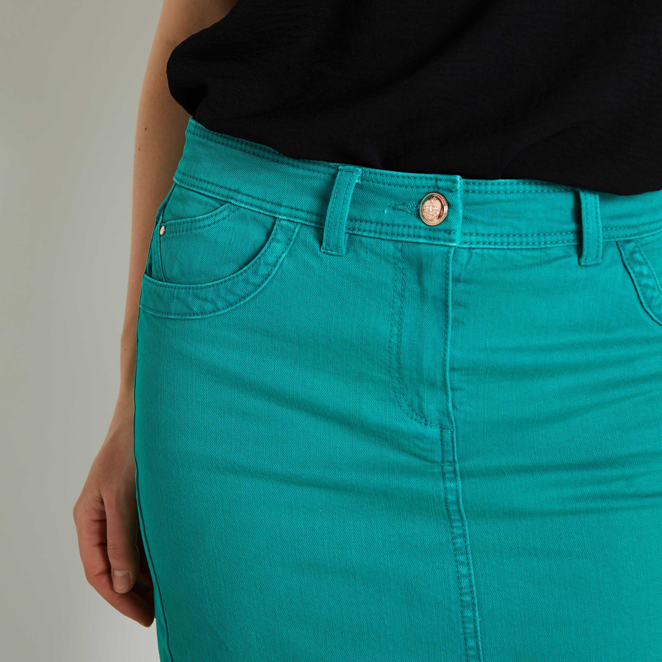 Jupe denim couleur femme