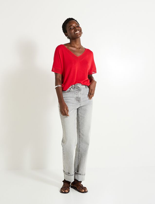 Pull manches courtes femme