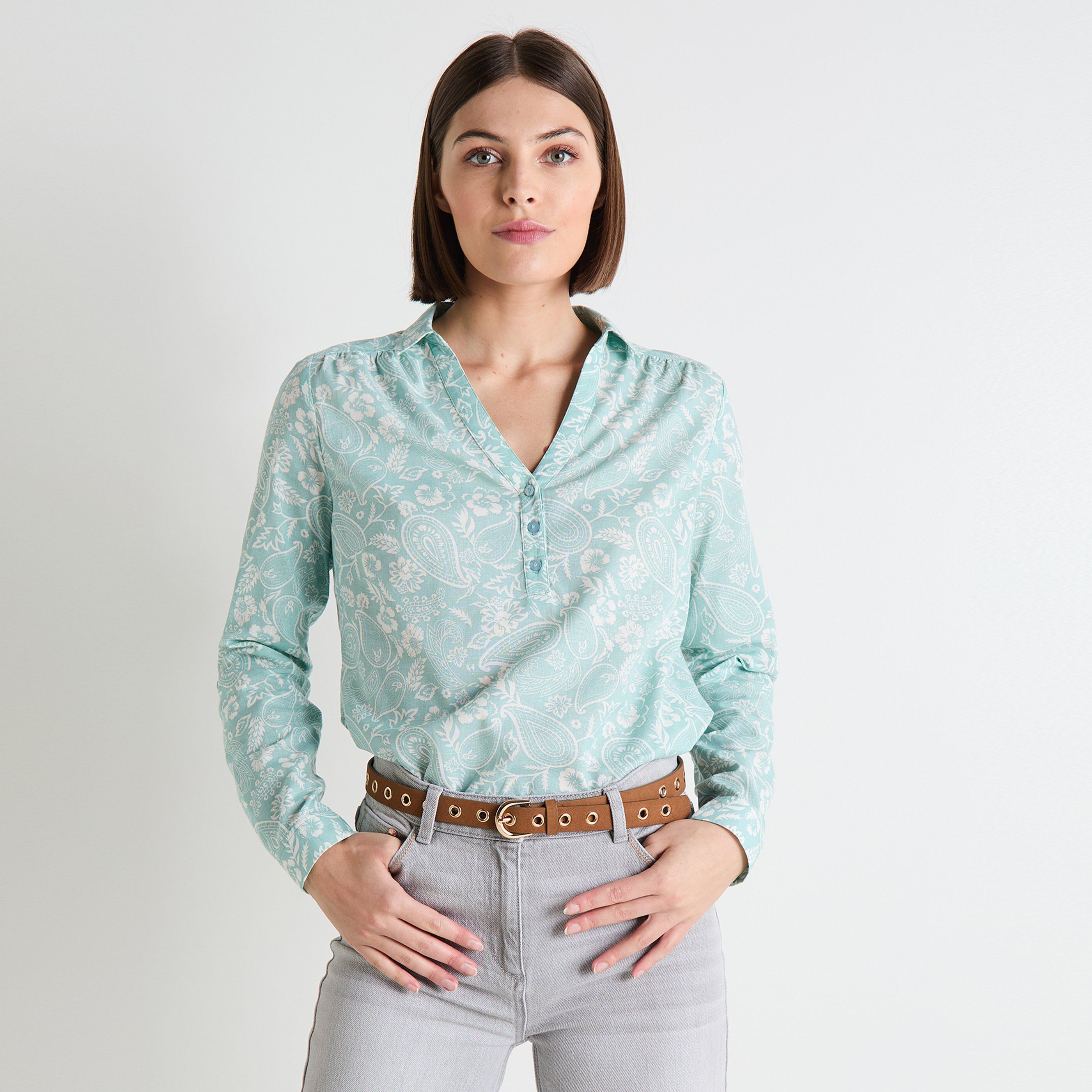 Blouse col chemise femme