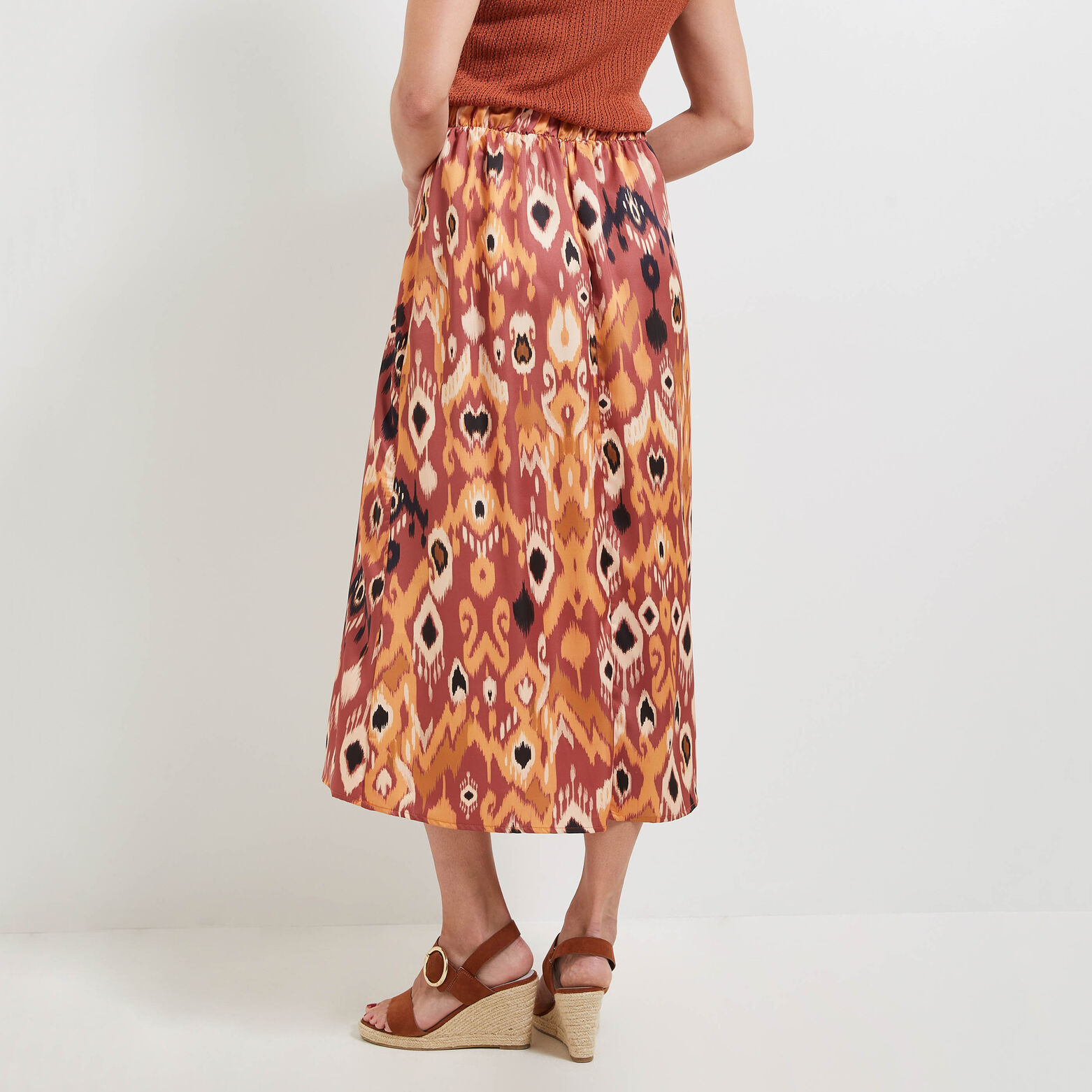 Jupe longue satin femme