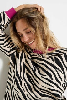 Sweat imprimé zébré femme